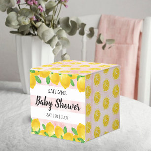 Modern Watercolor Lemon Tree Baby Shower Favour Box