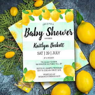 Modern Watercolor Lemon Tree Baby Shower Invitation