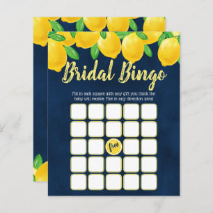 Modern Watercolor Lemon Tree Bridal Shower Bingo