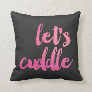 Modern Watercolor Let's Cuddle Decorative Pillow