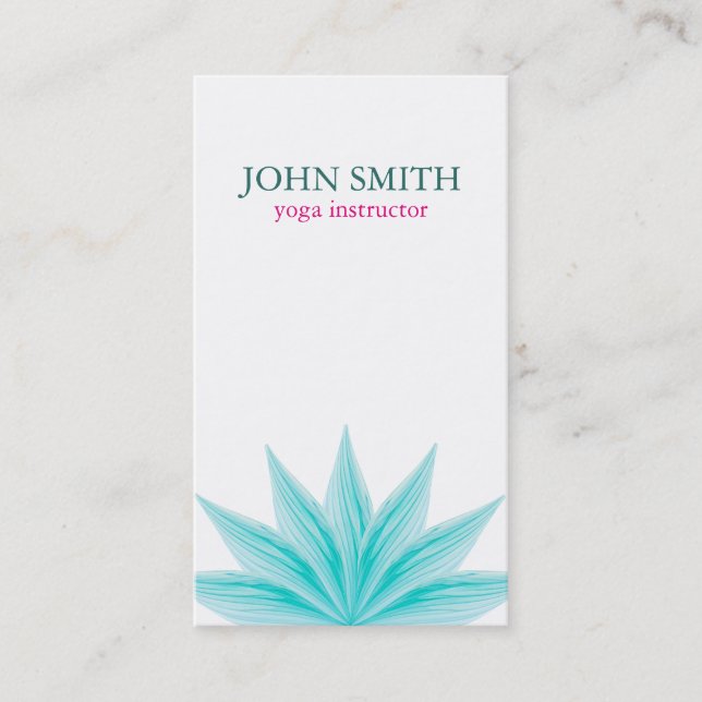 Modern Watercolor Lotus Flower Logo Yoga Business  Business Card (Front)