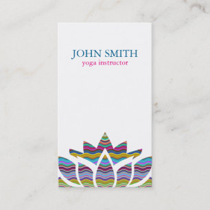 Modern Watercolor Lotus Flower Logo Yoga Business Card