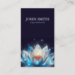 Modern Watercolor Lotus Flower Logo Yoga Business Card