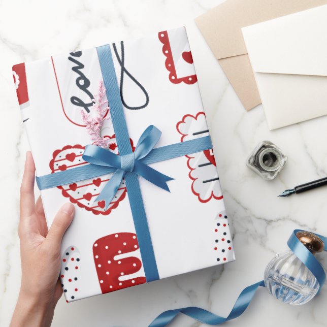 Modern Watercolor LOVE Wrapping Paper (Gifting)