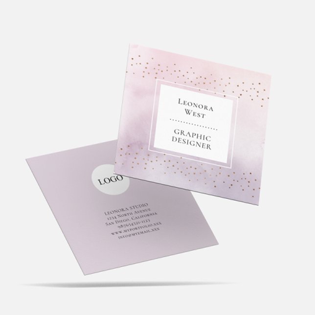  Modern Watercolor Mauve Square Business Card (Creator Uploaded)
