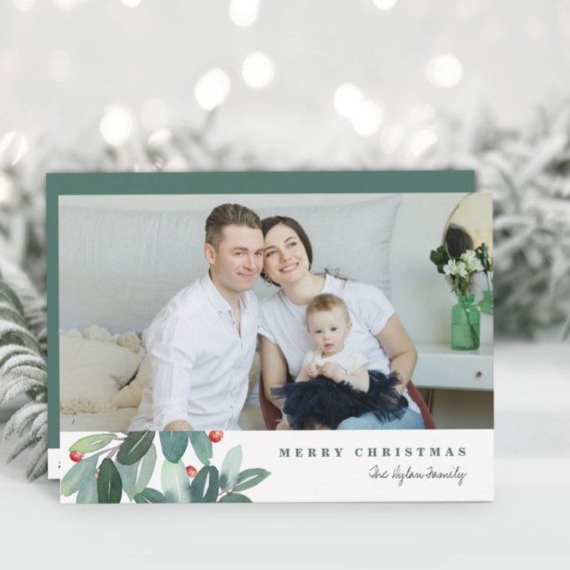 Modern Watercolor Merry Christmas Card (Creator Uploaded)