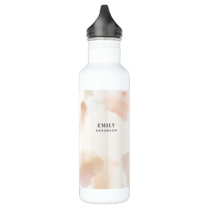 Modern watercolor minimal elegant pink peach 710 ml water bottle