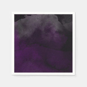 Modern Watercolor Moody Plum Purple Wedding Party Napkin