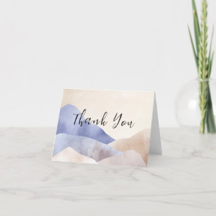 Modern Watercolor Mountain Baby Shower Thank You Card