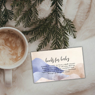 Modern Watercolor Mountain Books For Baby Shower Enclosure Card