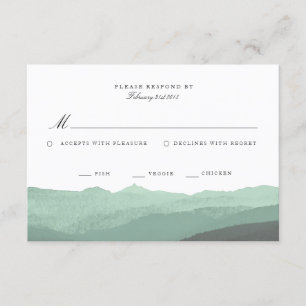 Modern Watercolor Mountain RSVP Card