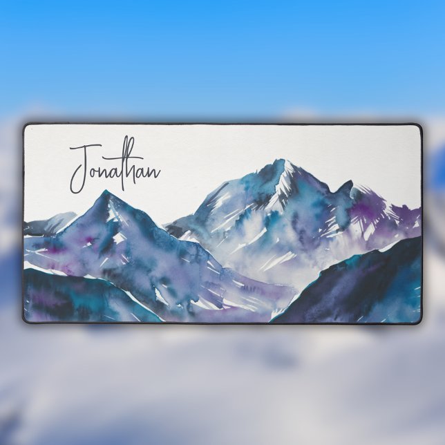 Modern Watercolor Mountains Art Desk Mat (Creator Uploaded)