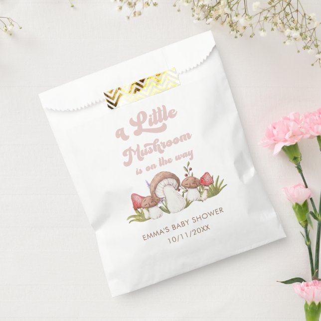 Modern Watercolor Mushroom Baby Shower Favour Bag (Sealed)