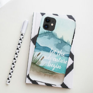 Modern Watercolor Nature Let's The Adventure Begin Case-Mate iPhone Case