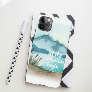 Modern Watercolor Nature Let's The Adventure Begin iPhone 11Pro Max Case