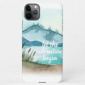 Modern Watercolor Nature Let's The Adventure Begin iPhone Case (Back)