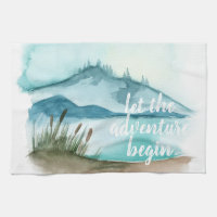 Modern Watercolor Nature Let's The Adventure Begin