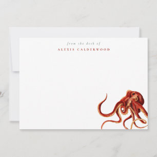 Modern Watercolor Octopus Personalised Card
