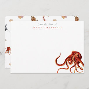 Modern Watercolor Octopus Personalised Card