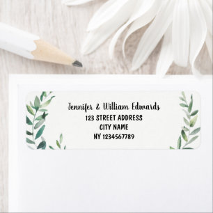 Modern Watercolor olive branch return address Label