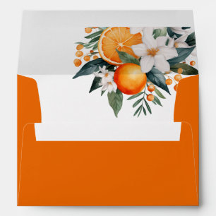 Modern Watercolor Orange Citrus Mandarin Envelope