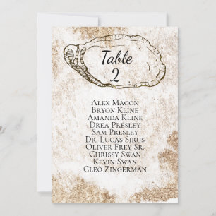 Modern Watercolor Oyster Beach Seating Chart Invitation