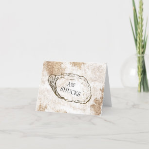 Modern Watercolor Oyster Beach Wedding Thank You