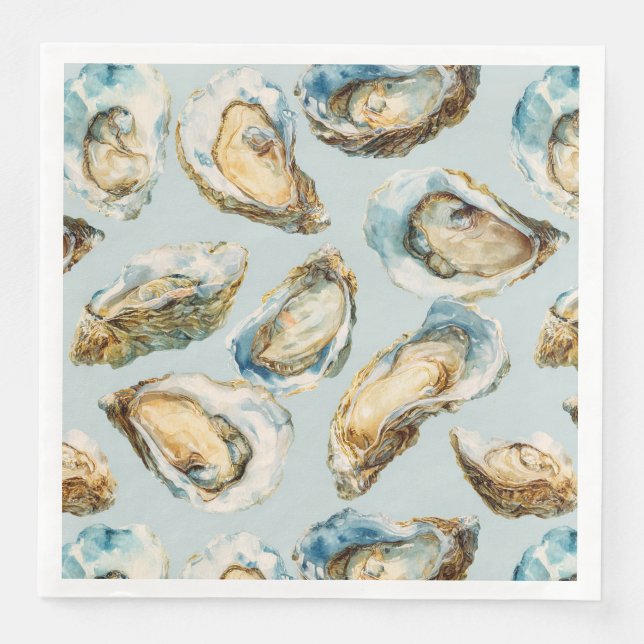 Modern watercolor oysters pattern napkin (Front)