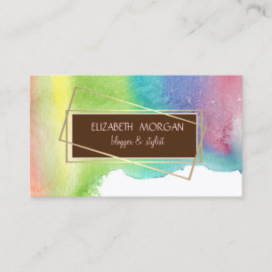 Modern Watercolor Paint Splash, Frame Business Card