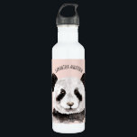 Modern Watercolor Panda With Name And Pastel Pink 710 Ml Water Bottle<br><div class="desc">Modern Watercolor Panda With Name And Pastel Pink</div>