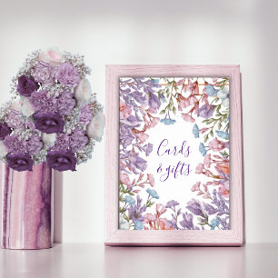 Modern watercolor pastel purple pink wildflower #2 poster