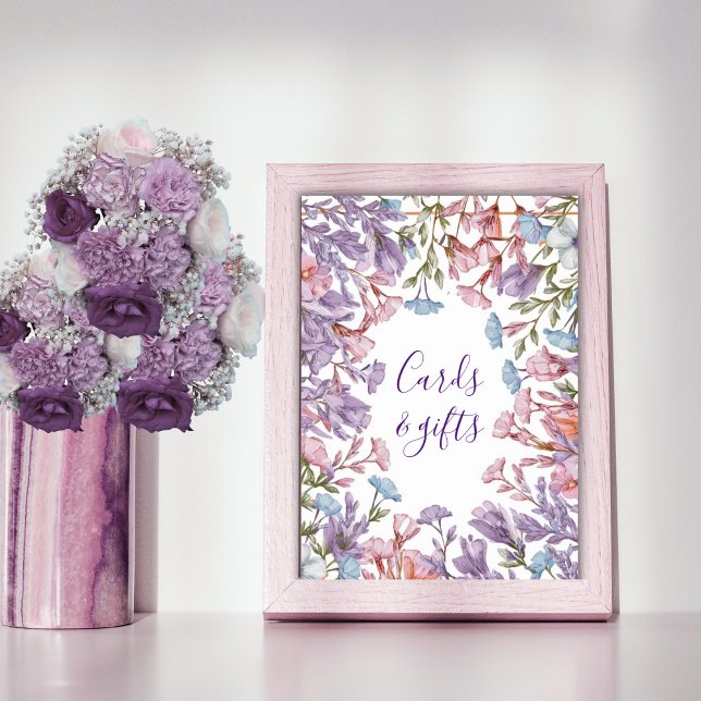 Modern watercolor pastel purple pink wildflower #2 poster (Creator Uploaded)