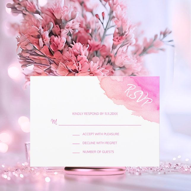 Modern Watercolor Peach Pink  RSVP Insert Cards (Modern Watercolor Peach Pink RSVP Insert Cards)