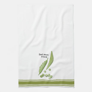 Modern watercolor peas pun kitchen towel