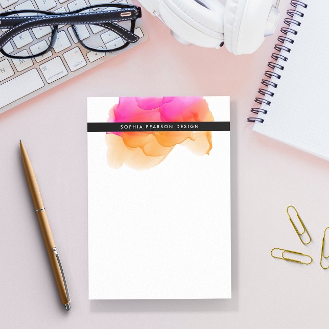 Modern Watercolor Personalised Post-it Notes (Creator Uploaded)