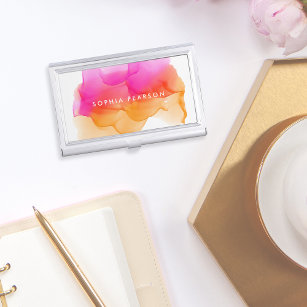 Modern Watercolor   Personalized Business Card Holder