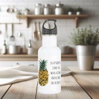 Modern Watercolor Pineapple & Positive Funny Quote