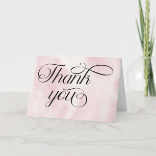 Modern Watercolor Pink  Cloud Nine Baby Shower Thank You Card