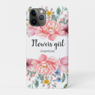 Modern Watercolor Pink Flowers iPhone 11 Pro Case