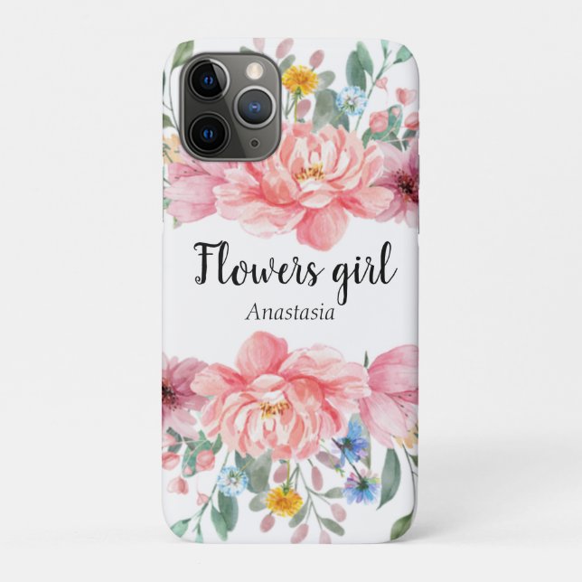 Modern Watercolor Pink Flowers Case-Mate iPhone Case (Back)