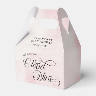 Modern Watercolor Pink she is on Cloud Nine Baby Favour Box