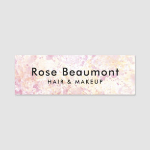  Modern Watercolor Pink Yellow - Classic Name Tag