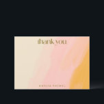Modern Watercolor Pink Yellow Custom Bat Mitzvah Thank You Card<br><div class="desc">Modern Boho Watercolor Pink Yellow Bat Mitzvah Personalised Thank You Card</div>