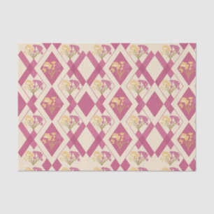 Modern watercolor pink yellow florals3 tissue paper