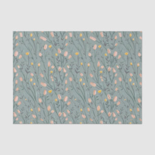 Modern watercolor pink yellow florals4 tissue paper
