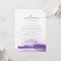Modern Watercolor Plum Welcome Letter & Itinerary