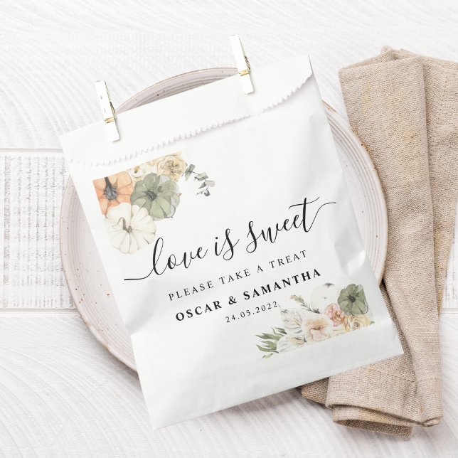 Modern Watercolor Pumpkins & Flowers  Favour Bag (Creator Uploaded)