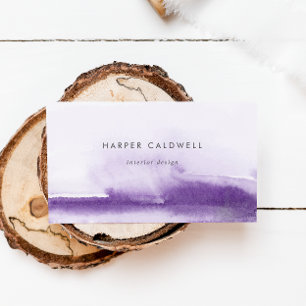 Modern Watercolor   Purple Business Card