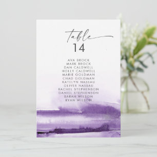 Modern Watercolor Purple Seating Chart Cards