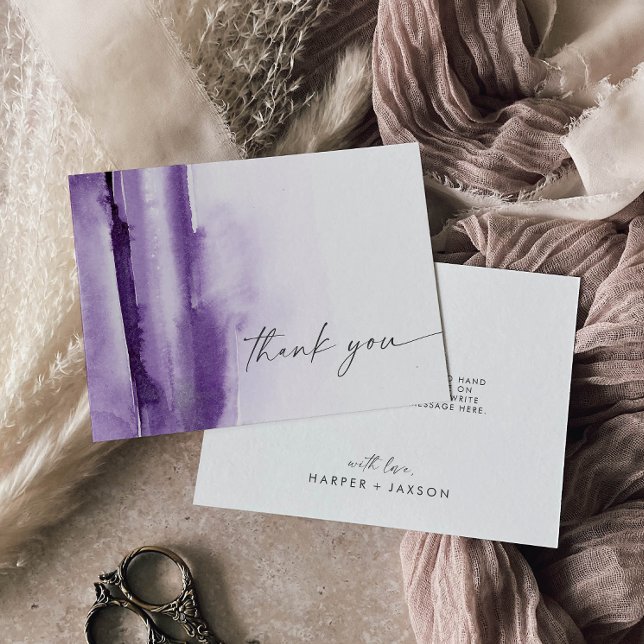 Modern Watercolor | Purple Thank You Card (Creator Uploaded)